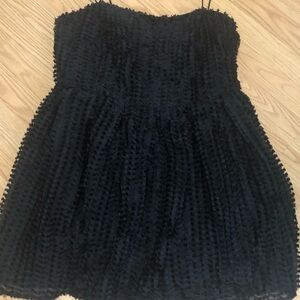 H&M Black Textured Party Dress
